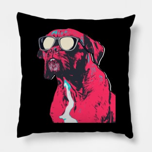 Cool Boxer Dog Wearing Sun Glasses Pillow