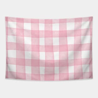 Pink Plaid Watercolor Gingham Tapestry