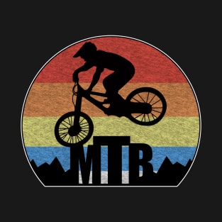 MTB Mountain Biking Off Road Biking American Flag T-Shirt