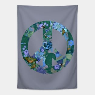 Peace Symbol Natures Garden Tapestry