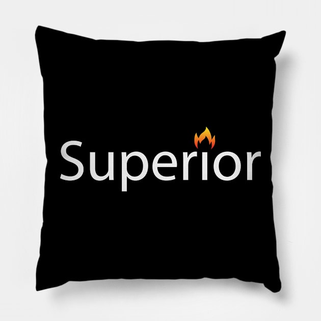 Superior being superior artwork Pillow by BL4CK&WH1TE 