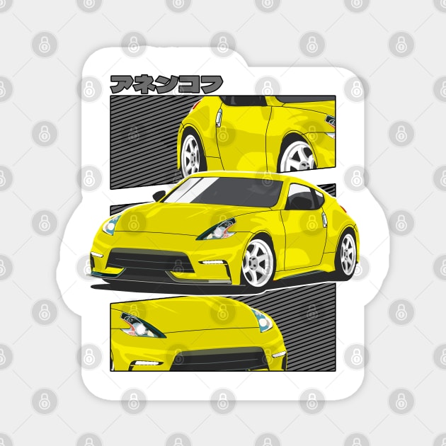 Yellow Nissan 370z Magnet by Rebellion Store