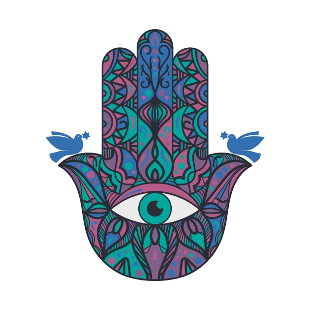 Colorful The Hand of Miriam Hamsa by ProPod