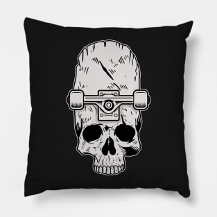 Skateboard Wheels Real Skull Skateboarding Gift Pillow