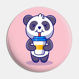 Cute Panda Drink Coffee Cartoon Pin