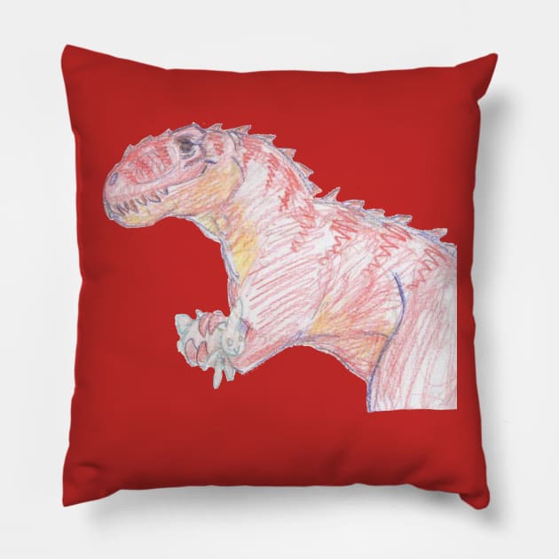 The T-Rex and the Fuzzy Bunny Pillow by TonyBreeden