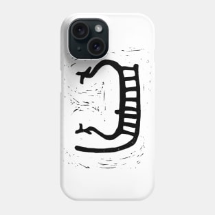 Norse Ship Petroglyph from Tanum (Black Ink Version) Phone Case