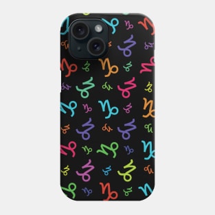 Pattern Capricorn Zodiac Sign Horoscope Astrology Symbol Black Phone Case