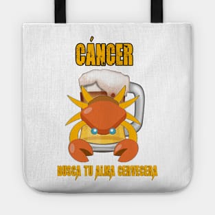 Fun design for lovers of beer and good liquor. Cancer sign Tote