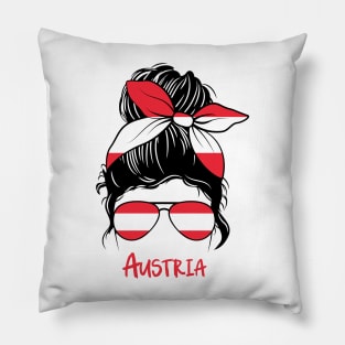 Austria girl, Proud Flag, Austria gift heritage, 	Austrian girlfriend Pillow