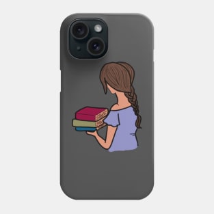 Girl holding Books Phone Case