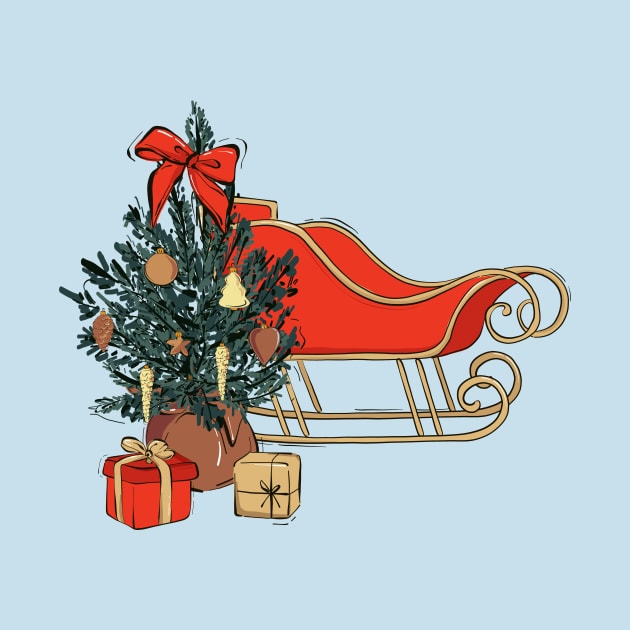 Christmas sleigh red by Milatoo