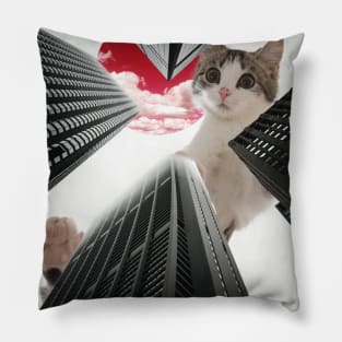 Cat buildings Pillow