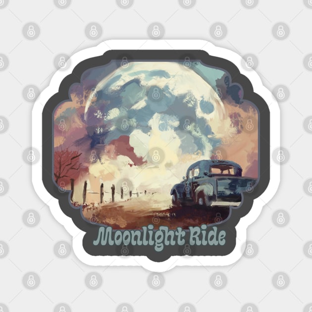 Moonlight Ride Magnet by inkRadical