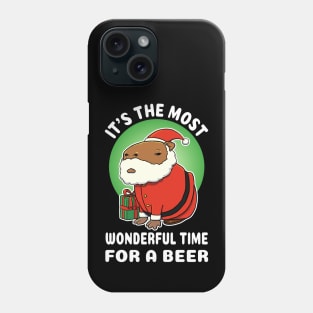 It's the most wonderful time for a beer Capybara Christmas Phone Case