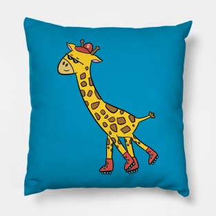 Rollerskater Giraffe Pillow