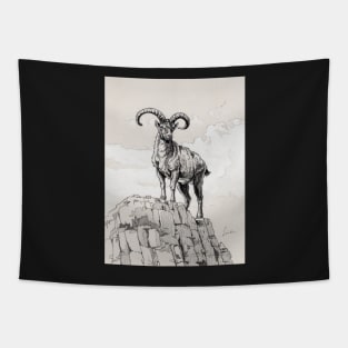 Ibex on rock Tapestry