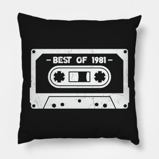 Best of 1981 Retro Cassette Tape 1981 Birthday Pillow