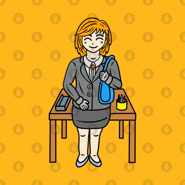 Kawaii chibi office lady by Andrew Hau