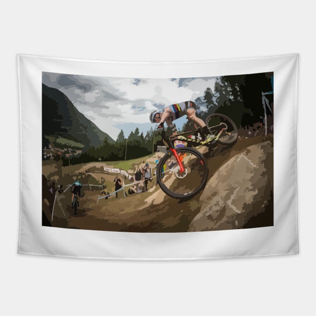 Nino Schurter Painting Tapestry by gktb