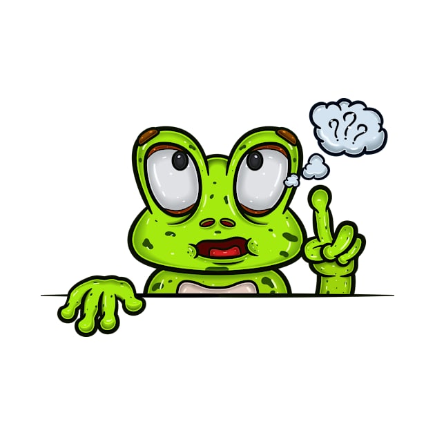 Frog Cartoon With Confused Face Expression by tedykurniawan12