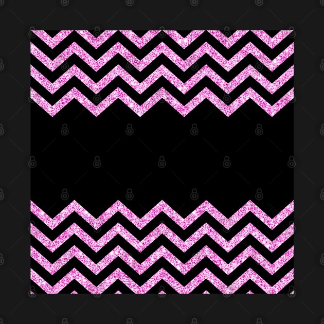 Black and Pink Glitter Chevron Design by CraftyCatz