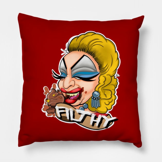 Divine Filth Pillow by InkyMcStapleface