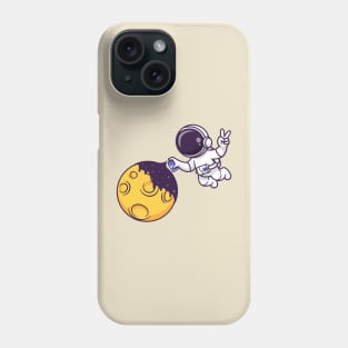 Cute Astronaut Spray Moon With Space Cartoon Phone Case