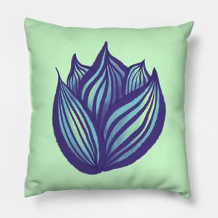 Abstract Flower Floral Decorative Art In Purple And Blue Pillow