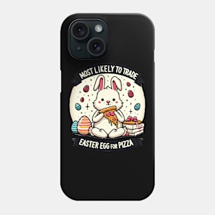 Pizza-Loving Bunny Easter Egg Trade-Off Design Phone Case