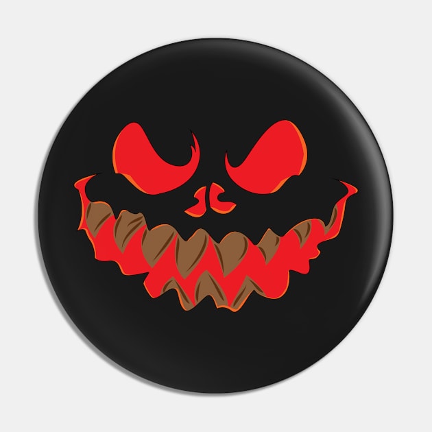 Halloween Scary Pumpkin Face Pin by ThreadsMonkey
