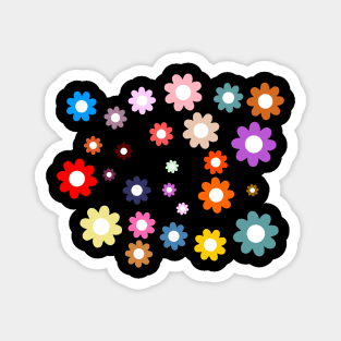 Cute flowers on black Magnet