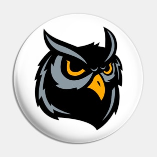 Grey Owl Face Logo Pin