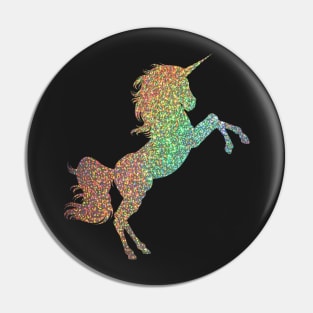 Holographic Rainbow Faux Glitter Unicorn Pin