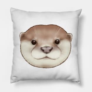 Asian Small Clawed Otter Face 2 Pillow