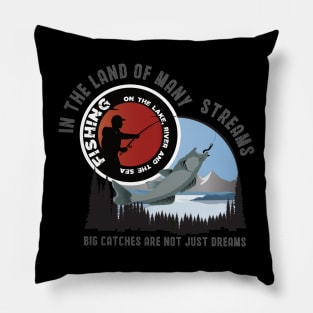 Fishing on the lake, river, and the sea Pillow