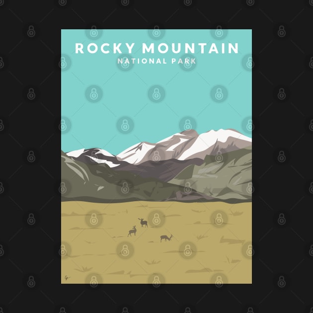 Rocky Mountain National Park, Colorado Travel Poster by lymancreativeco