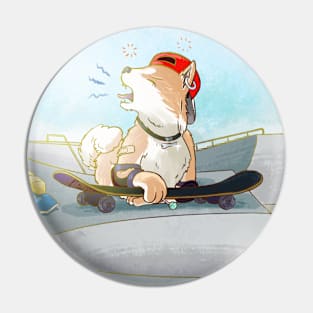 Shiba inu at skatepark Pin