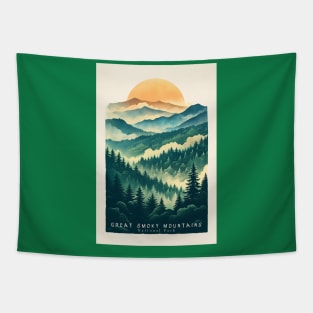 Great Smoky Mountains national park travel poster Tapestry