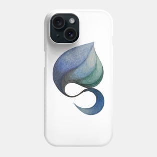 blue green abstract leaf Phone Case