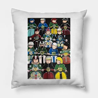 Retro Scooter, Classic Scooter, Scooterist, Scootering, Scooter Rider, Mod Art Pillow