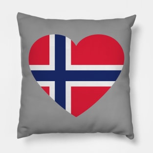 I Love Norway // Heart-Shaped Norwegian Flag Pillow