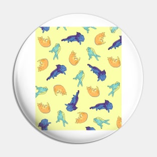 Cats Pattern - Baby Yellow Background Pin