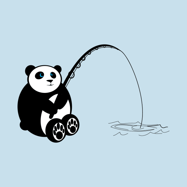 Fishing Panda Bear by ACGraphics