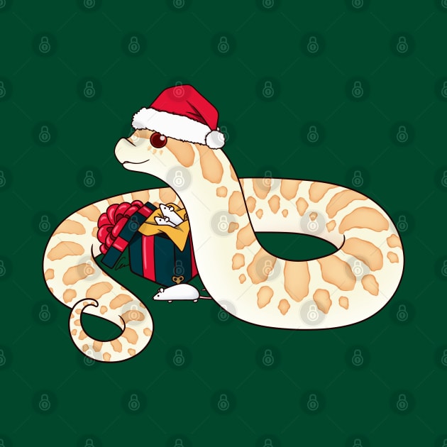 Albino Western Hognose Snake Christmas Edition by anacecilia