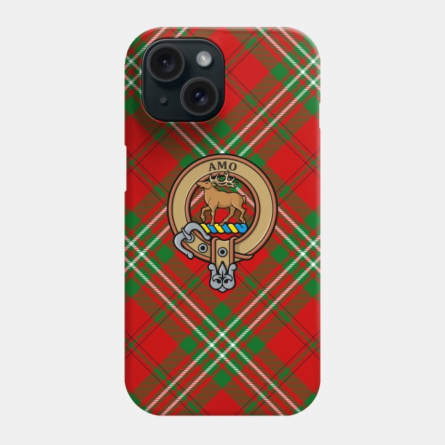 Clan Scott Crest over Red Tartan Phone Case by sifis