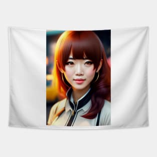 Anime Cute Girl Design Tapestry