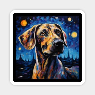 Plott hound Painted in Starry Night style Magnet