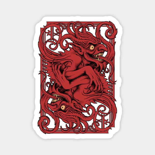 Devil Card Magnet by Moutchy