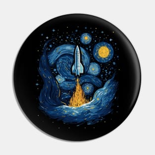 Starry Night Rocket Launch Space Gifts Science Gifts Space Pin